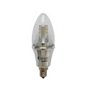 6-Pack E12 Non-Dimmable 50W Equivalent Candelabra LED - 5W LED 500 Lumens Round-top Clear Silver Base Candelabra Bulb Natural Daylight White 4000K